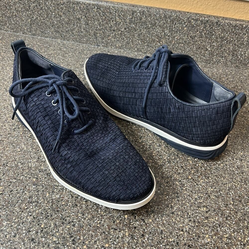 Cole Haan GrandEvolution Mens 8.5M Shoe Blue Woven Leather Casual Comfort Oxford